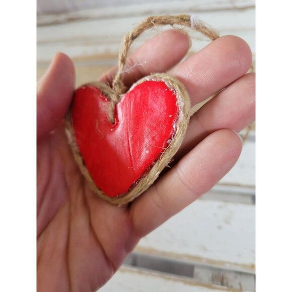 Sparkle heart twine red ornament Xmas tree - Picture 5 of 6